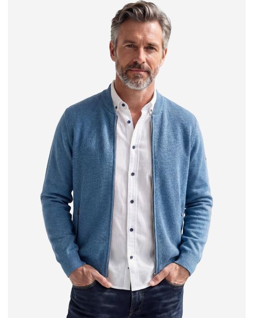 Redmond Strickjacke Basic in Blue für Herren