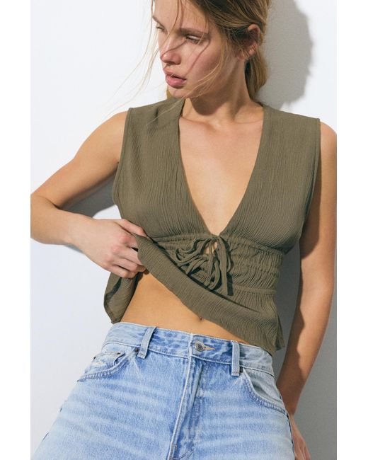 Pull&Bear Green Blusentop