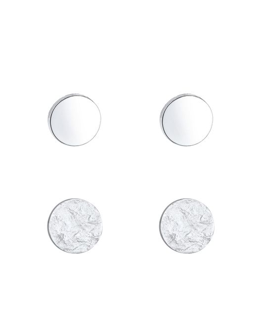 Elli Jewelry Metallic Ohrringe Basic Ohrstecker, Geo, Kreis, Textured