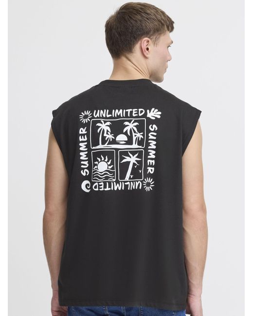 Solid Rundhalsshirt Sdolav in Black für Herren