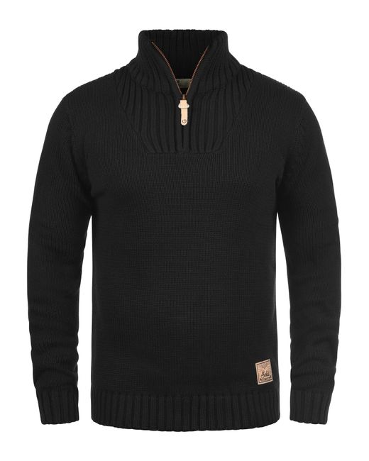 Solid Strickpullover Petro in Black für Herren
