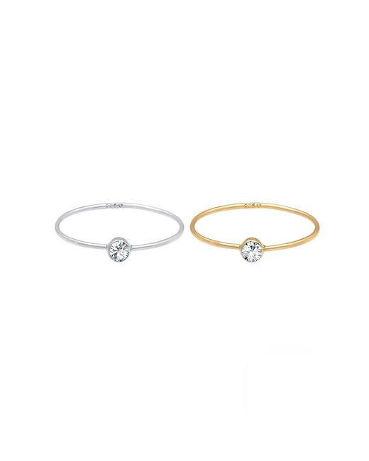 Elli Jewelry White Ring Set