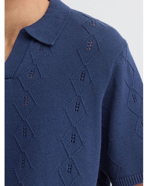 Solid Poloshirt Sdudell in Blue für Herren