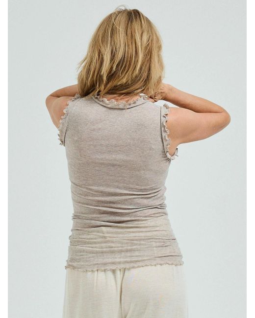 Seamless Basic Gray Top Flounce