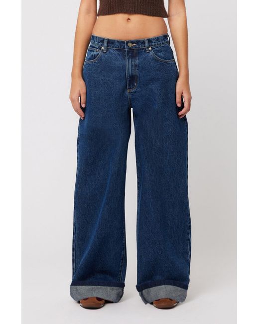 Abrand Jeans Blue 95 Mid Super Baggy Tara Turn Up
