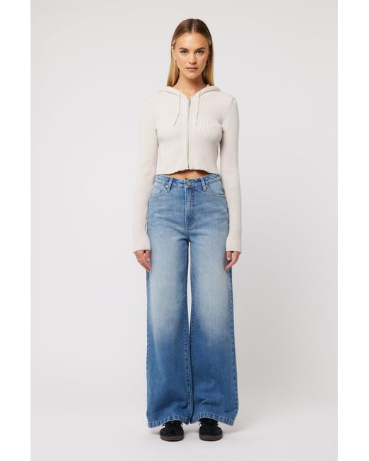 Abrand Jeans White Hooded Zip Through