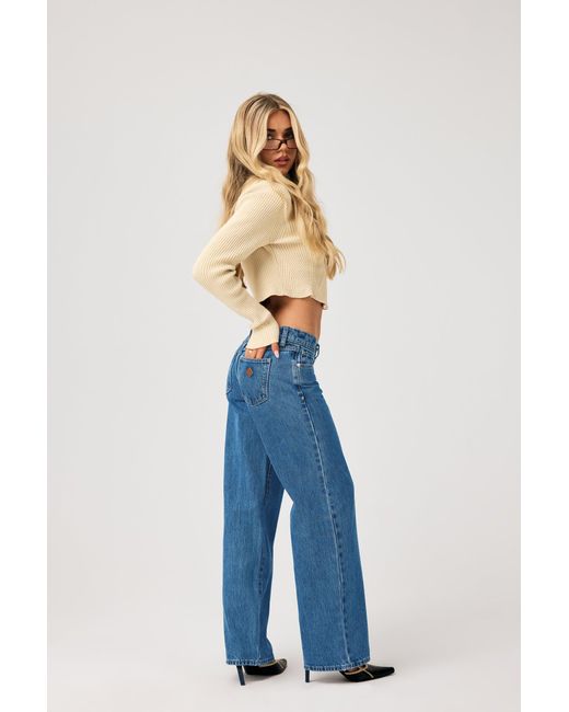 Abrand Jeans Blue 99 Low & Wide Petite Chantell Organic