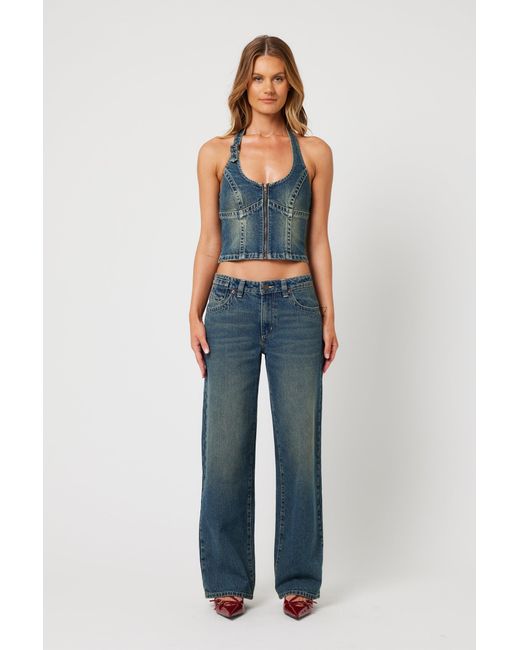 Abrand Jeans Blue Rip Curl Top Zola