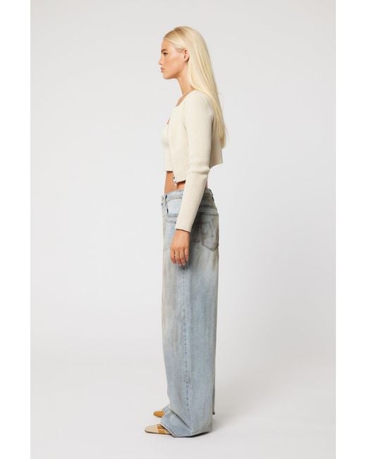 Abrand Jeans White Nicky Zip Through Knit