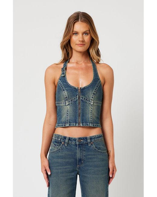 Abrand Jeans Blue Rip Curl Top Zola