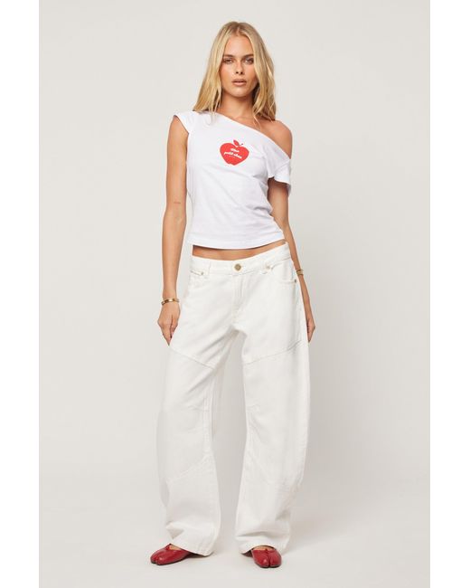 Abrand Jeans White 99 Low Barrel Jean