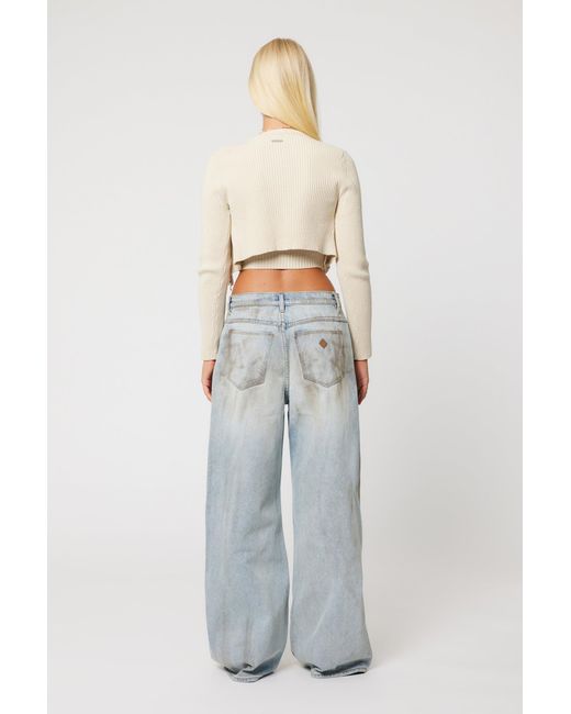 Abrand Jeans White Nicky Zip Through Knit