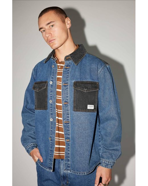 Abrand Jeans Blue A5 Shacket Connor Flip