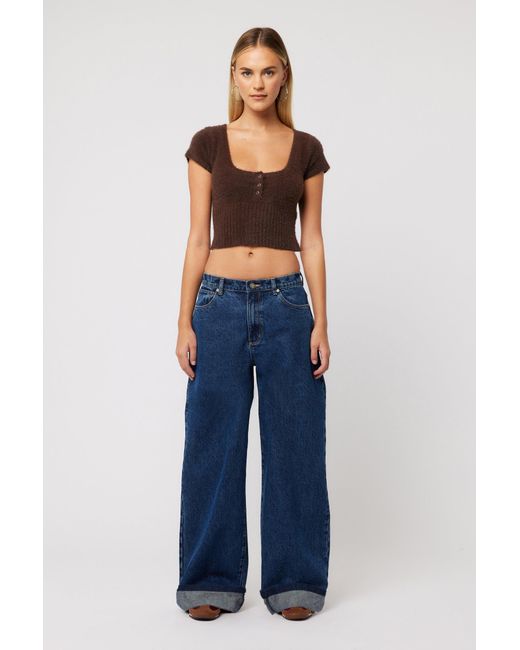 Abrand Jeans Blue 95 Mid Super Baggy Tara Turn Up
