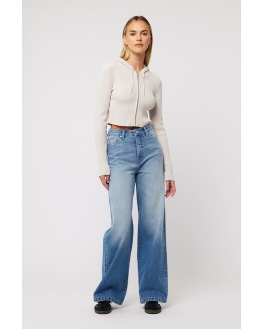 Abrand Jeans White Hooded Zip Through