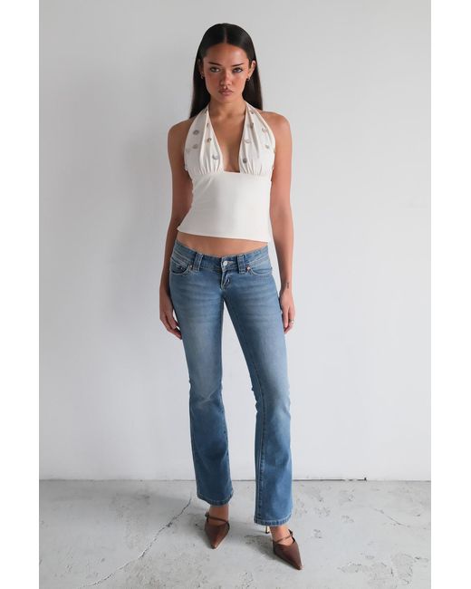 Abrand Jeans Blue Nicky Button Halter