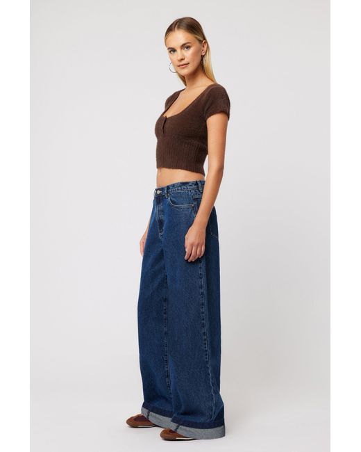Abrand Jeans Blue 95 Mid Super Baggy Tara Turn Up