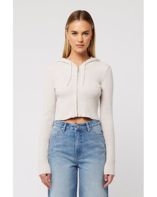Abrand Jeans White Hooded Zip Through