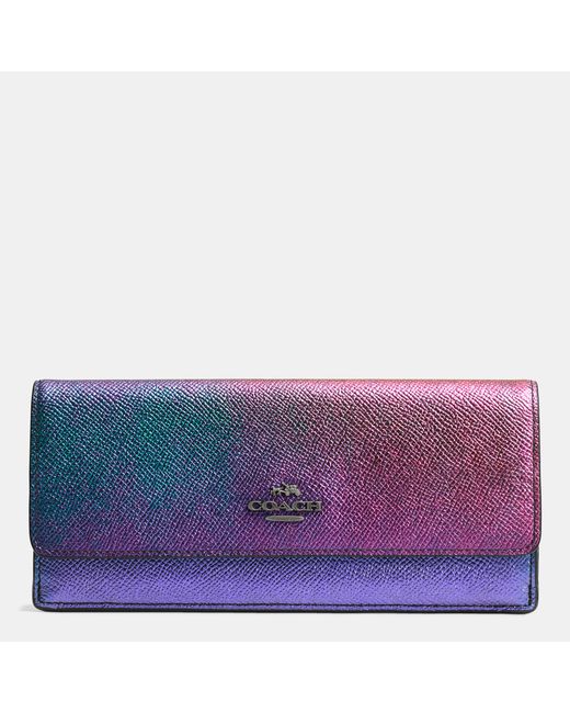 COACH Multicolor Soft Wallet In Hologram Leather