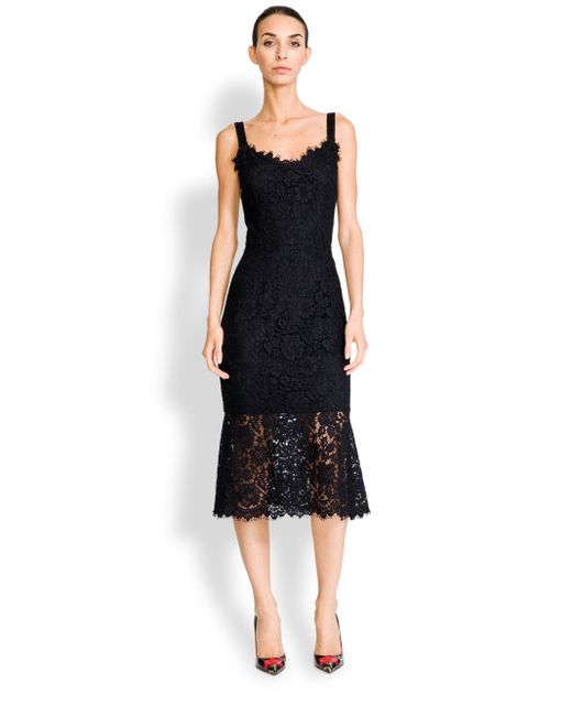 Dolce & Gabbana Lace Corset Dress in Black | Lyst
