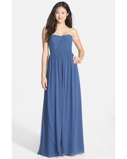 Jenny yoo 'aidan' Convertible Strapless Chiffon Gown in Blue (EVENING ...
