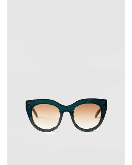 Le Specs Air Heart Cat Eye Frame Sunglasses in Green | Lyst UK