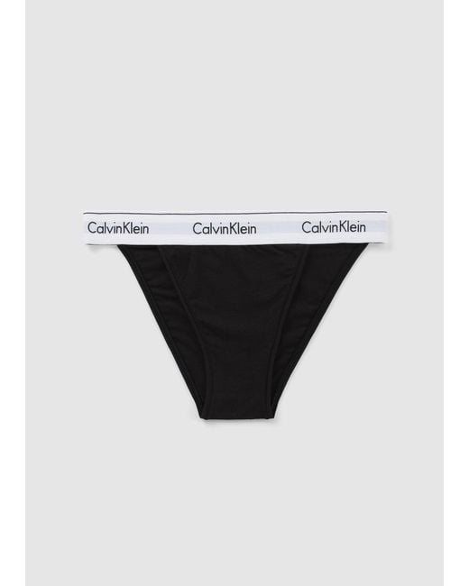 Calvin Klein Underwear Modern Cotton High Leg Tanga in Black Lyst