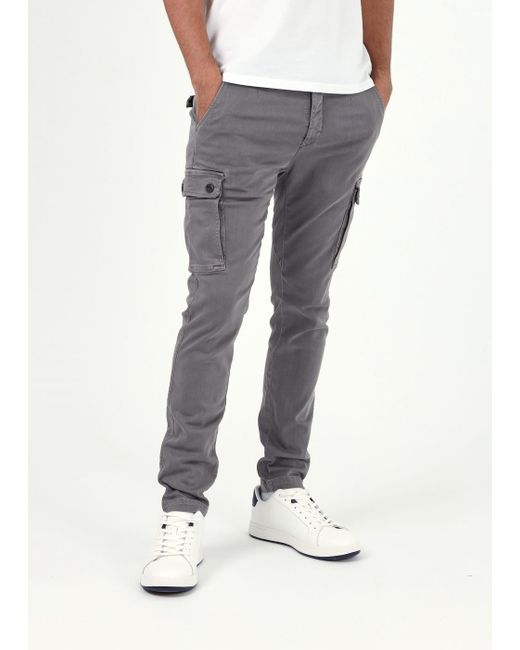 Replay Gray Jaan Cargo Hyperflex X-Lite Trousers for men