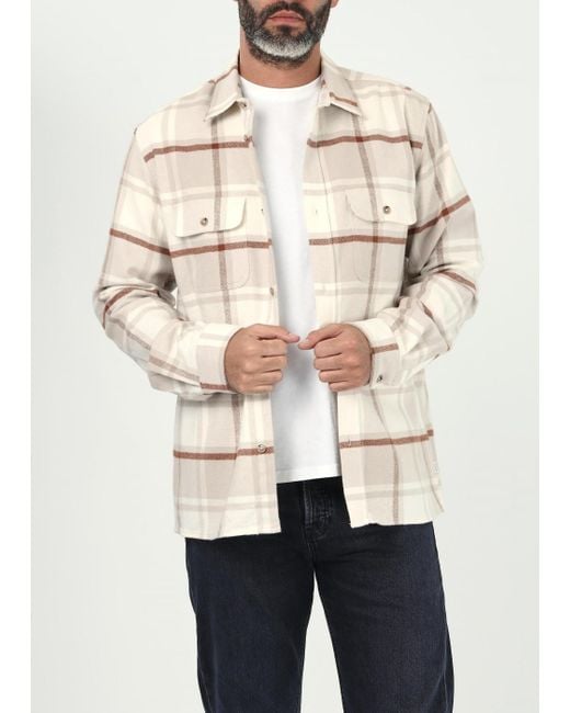 Les Deux White Joseph Check Overshirt for men