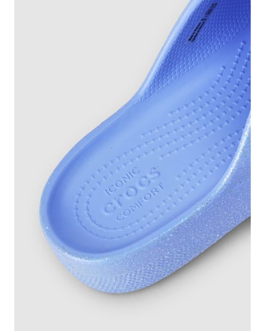 Crocs™ Classic Platform Glitter Slide in Blue | Lyst