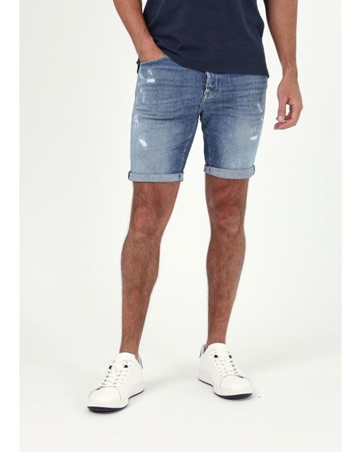 Replay Blue Rbj.981 Aged Eco Denim Shorts for men