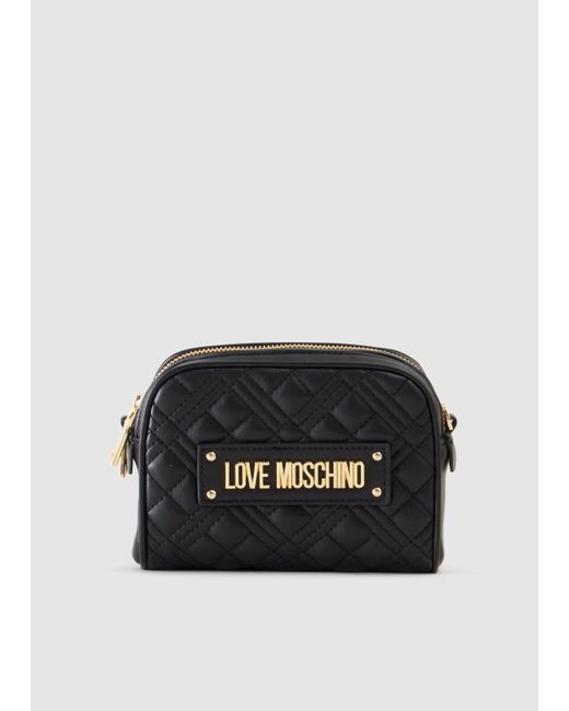 Love Moschino Quilted Mini Shoulder Bag With Chain Strap in Black Lyst UK