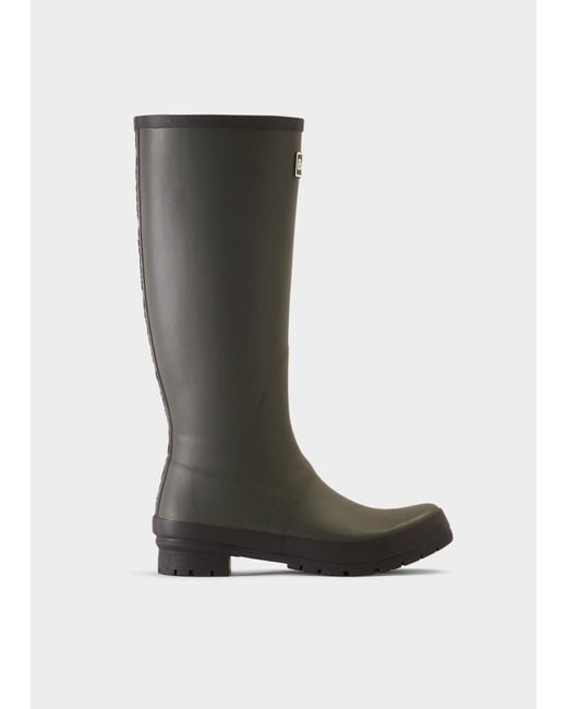 Barbour Rubber Abbey Tall Wellington Boot With Outsole In Olive in ...