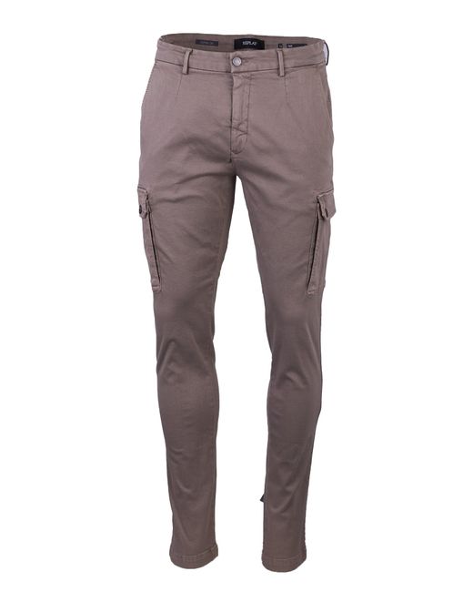 Replay Cotton Hyperflex Jaan Xlite Cargo Pant in Cream (Natural) for