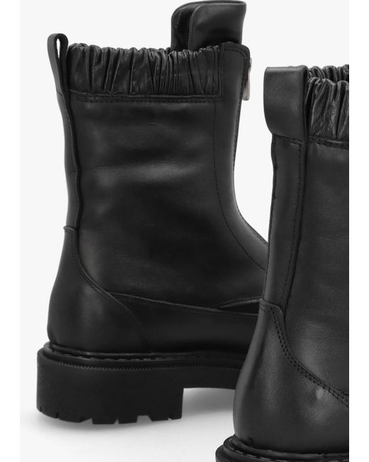 Daniel Black Leather Front-Zip Ankle Boots