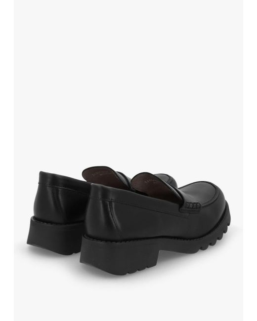 Fly London Black Leather Chunky Loafers