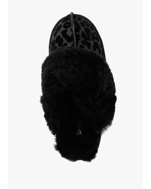 Daniel Black Shut Leopard Sheepskin Twinface Slippers