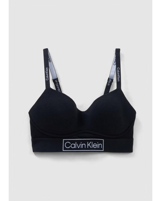 Calvin Klein Underwear Reimagined Heritage Lightly Lined Bra in Black | Lyst