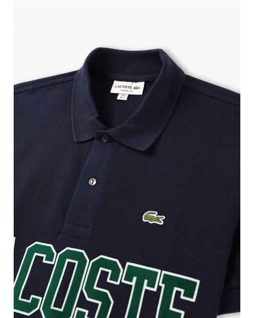 Lacoste Blue French Heritage Logo Polo Shirt for men