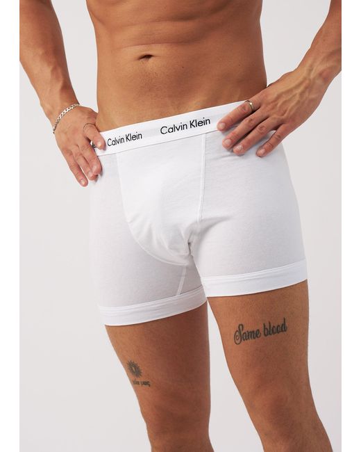 calvin klein mens white trunks