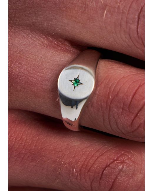 Mens Jewellery Rings Serge Denimes Silver Traditional Hallmark Ring in Metallic for Men 