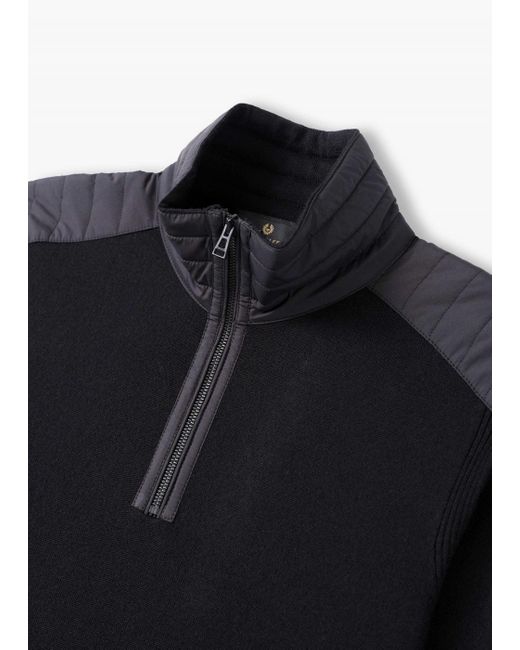 Belstaff Black Kilmington Quarter Zip Jumper for men