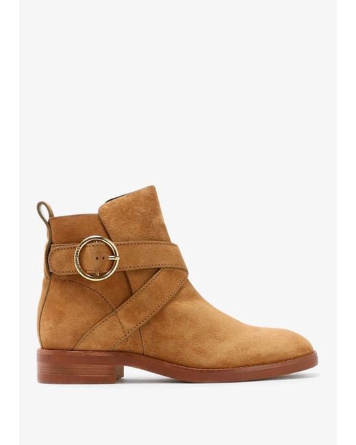 See By Chloé Brown Sbc Lyna Suede Ankle Boots , Fabric