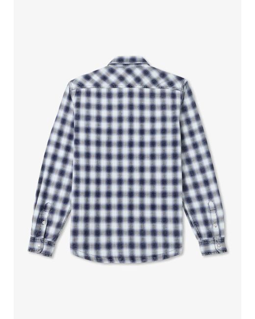 Replay Blue Checked Stitch Shirt for men