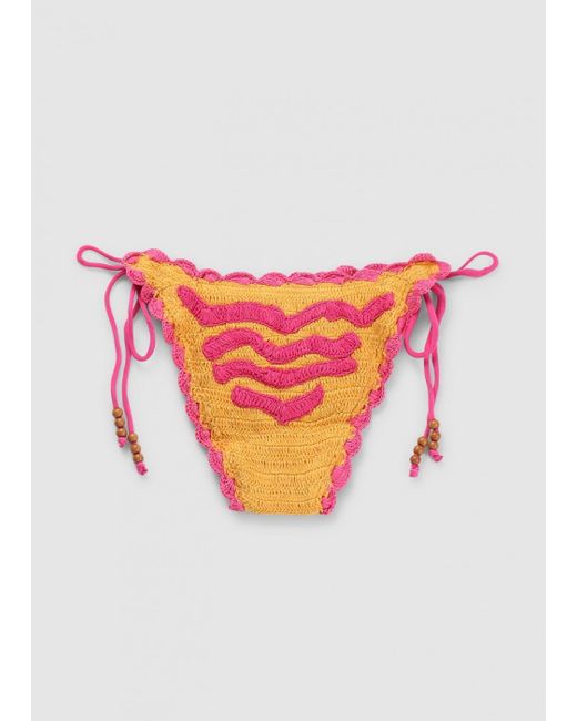 It's Now Cool Pink Sea Crochet Tri Bikini Bottoms