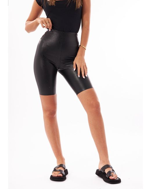 Commando Faux Leather Bike Shorts With 