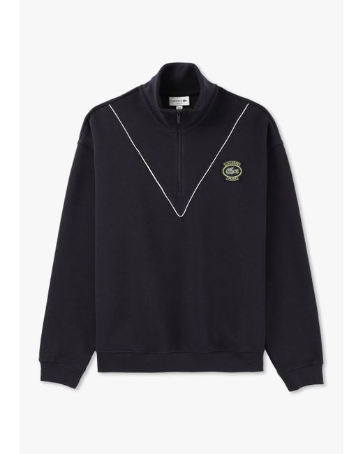 Lacoste pique half zip sweatshirt hotsell