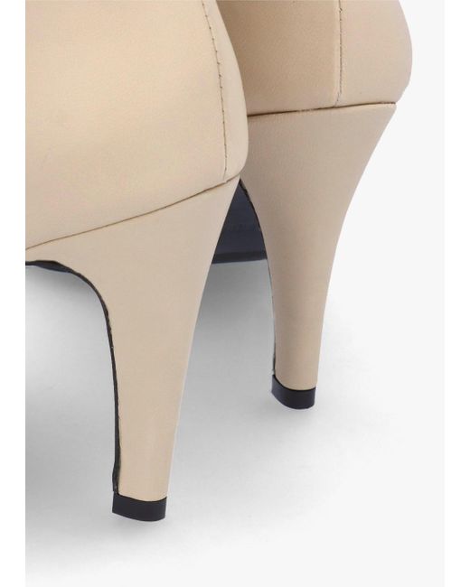 Daniel White Gardenia 80's Cream Leather Elasticated Back Heeled Calf Boots