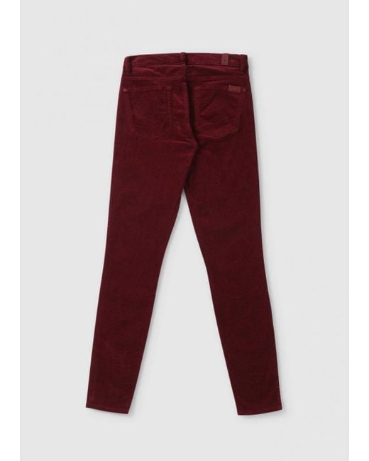 7 For All Mankind Red 7f Skinny Velvet Jeans