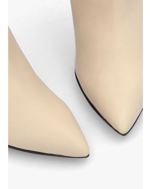 Daniel White Gardenia 80's Cream Leather Elasticated Back Heeled Calf Boots